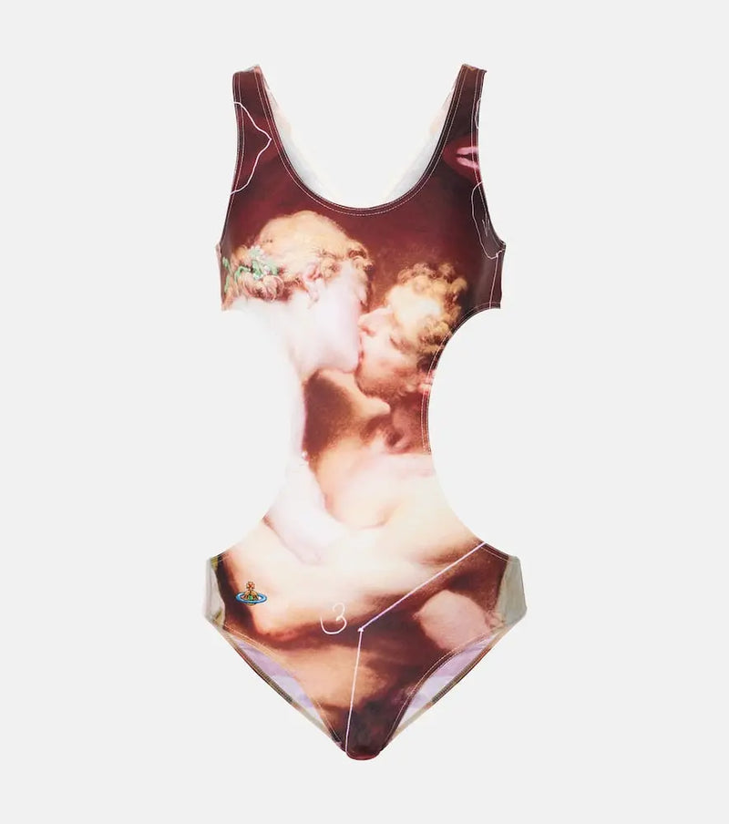 Vivienne Westwood The Kiss printed cutout swimsuit | LYBSTORE