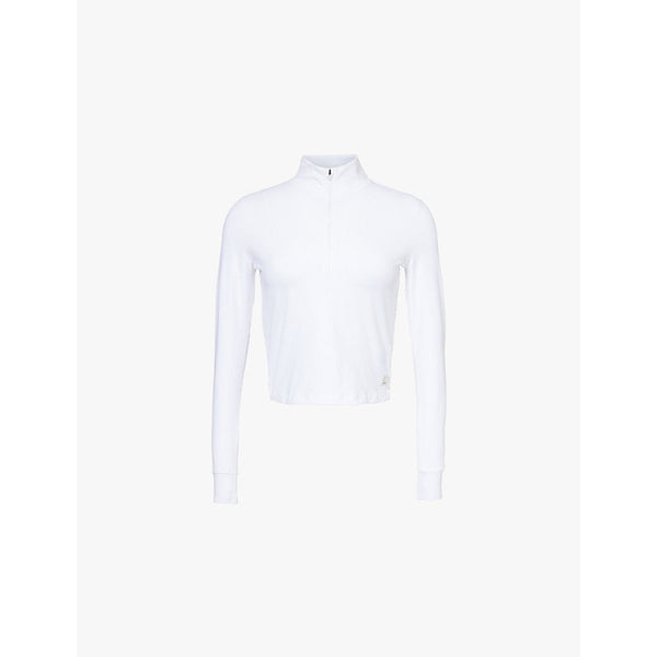 Vuori Studio half-zip long-sleeve stretch-recycled polyester top | LYBSTORE