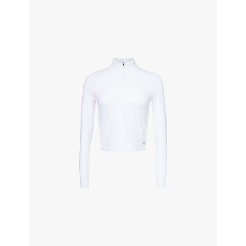 Vuori Studio half-zip long-sleeve stretch-recycled polyester top | LYBSTORE