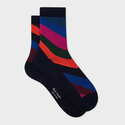 Paul Smith Women's Blue 'Swirl' Odd Socks