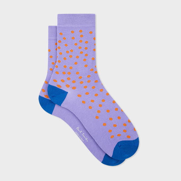 Paul Smith Women's Lilac Silk-Blend Polka Dot Socks Purple