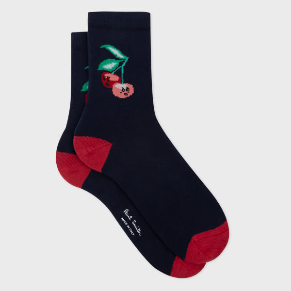 Paul Smith Women's Navy 'Cherry' Socks Blue