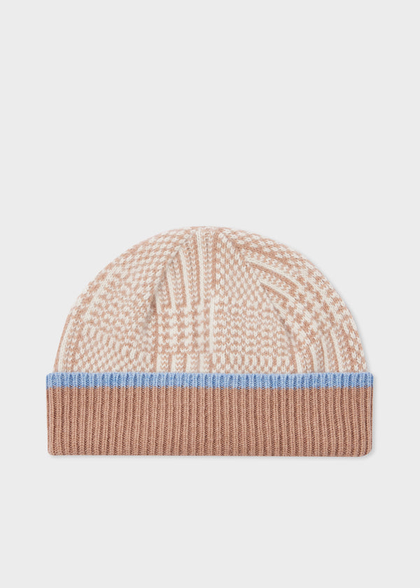 Paul Smith Women's Beige and Camel Check Beanie Hat White