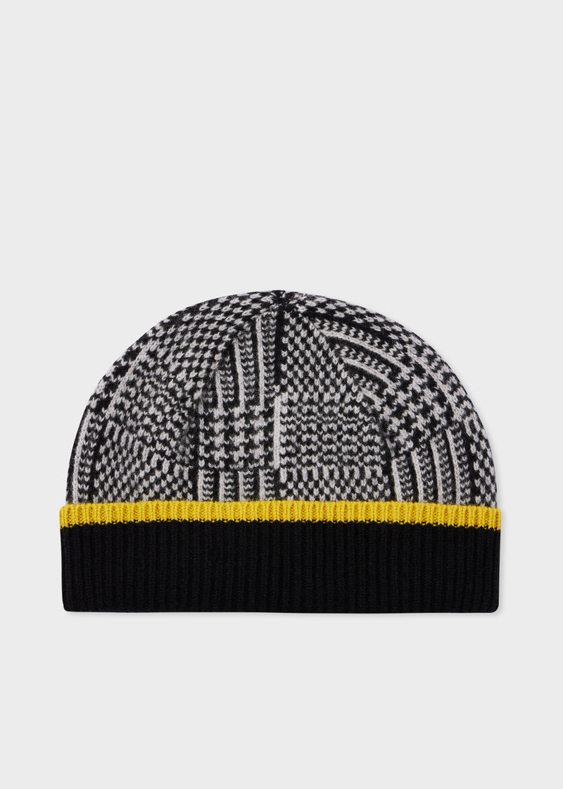 Paul Smith Women's Monochrome Check Beanie Hat Black