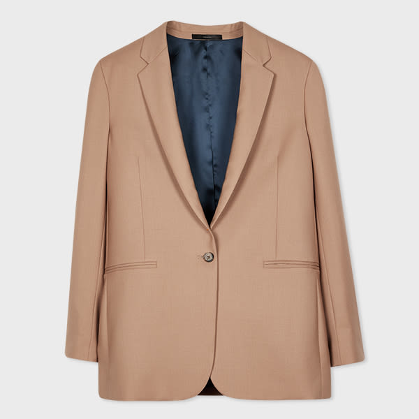 Paul Smith A Suit To Travel In - Women's Taupe Wool Travel Blazer Brown