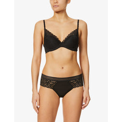 Wacoal Raffiné underwired stretch-lace plunge bra