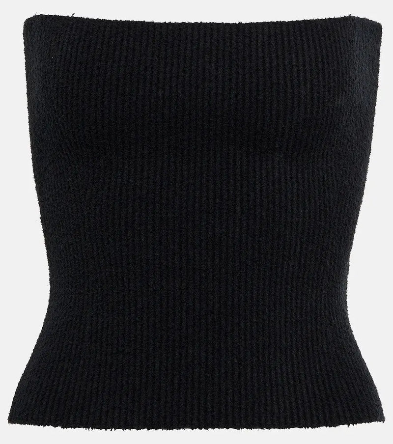 Wardrobe.NYC Strapless ribbed cotton top | LYBSTORE