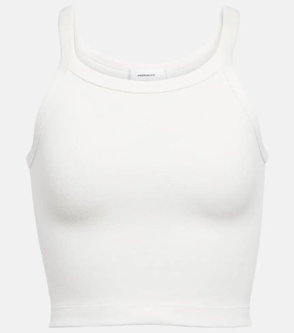 Wardrobe.NYC x Hailey Bieber HB cropped cotton-blend tank top | LYBSTORE