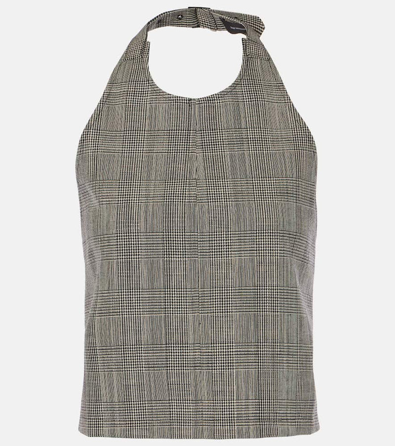 Wardrobe.NYC Prince of Wales check open-back wool top