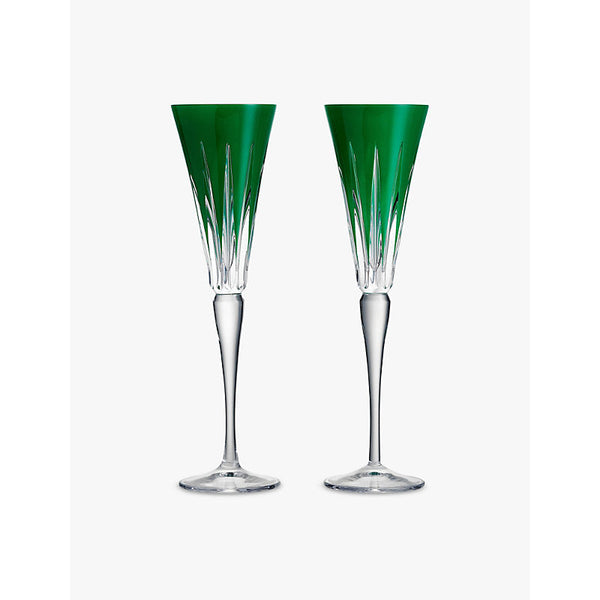 Waterford Firework New Year's pair of crystal-glass flutes 28cm