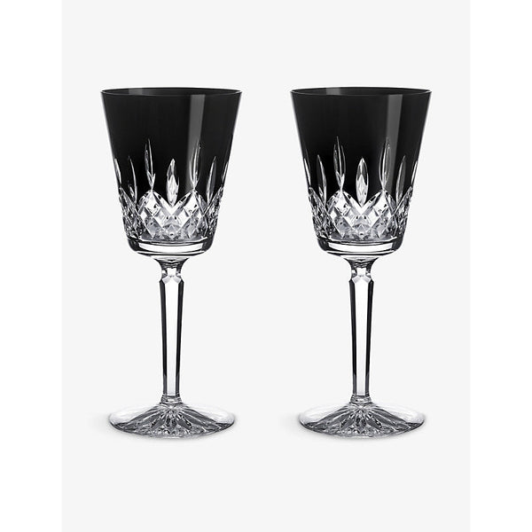 Waterford Lismore Black medium crystal goblets set of two