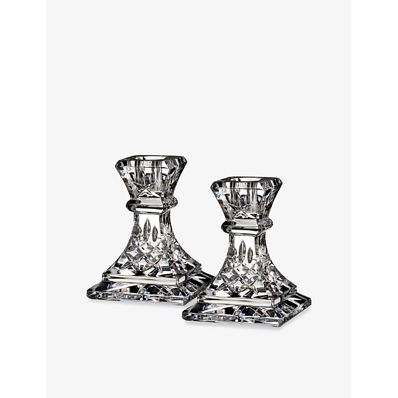 Waterford Lismore candlesticks set of two 10cm