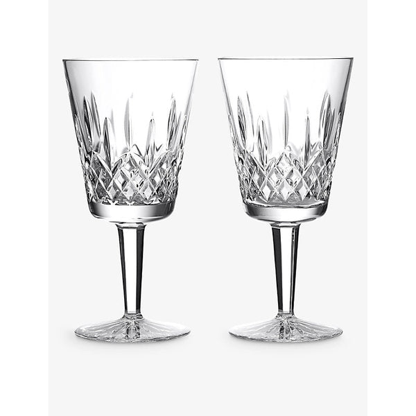 Waterford Lismore large crystal glass goblet 410ml set of two