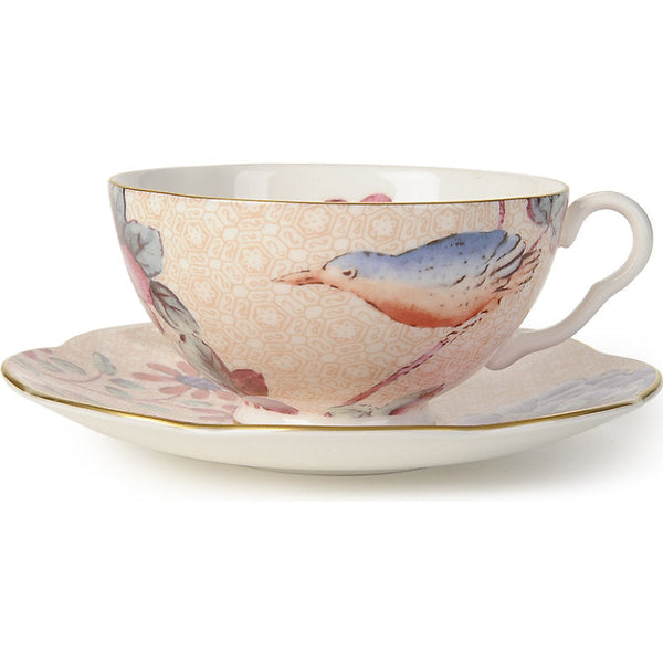 Wedgwood Cuckoo teacup and saucer peach