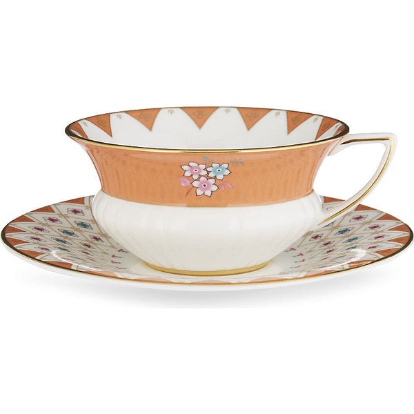 Wedgwood Wonderlust Peony Diamond teacup and saucer set