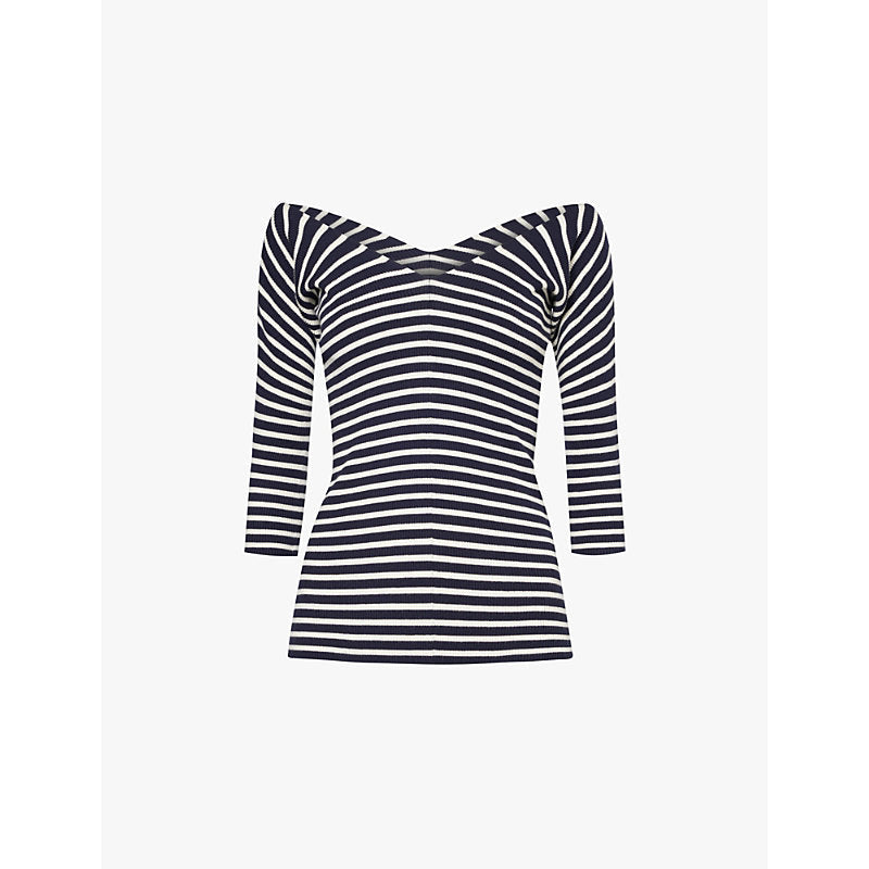 Womens Weekend Max Mara Striped V-neck knitted top