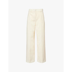 Weekend Max Mara Wide-leg mid-rise wool trousers | LYBSTORE