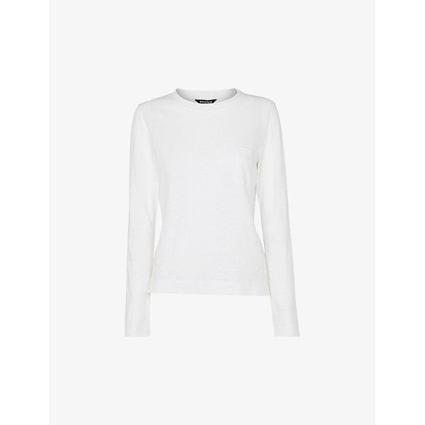  Whistles Long-sleeve crew-neck cotton top