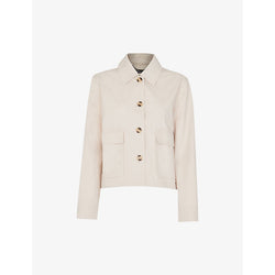 Womens Whistles Marie boxy-fit button-up cotton jacket