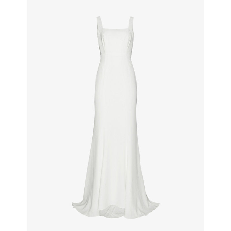 Womens Whistles Mia square-neck crepe wedding gown