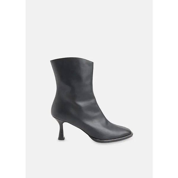 Whistles Nettie contrast-stitch heeled leather ankle boots | Whistles