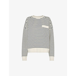 Womens Whistles Relaxed-fit stripe cotton sweatshirt