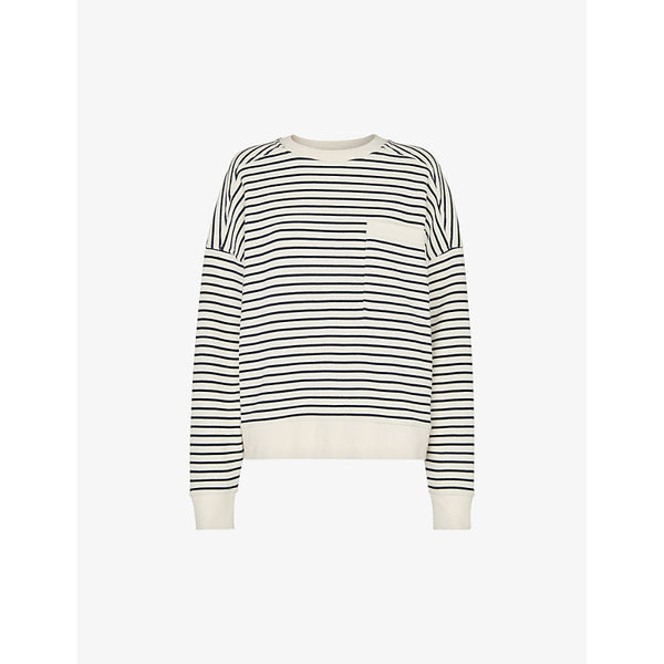 Womens Whistles Relaxed-fit stripe cotton sweatshirt