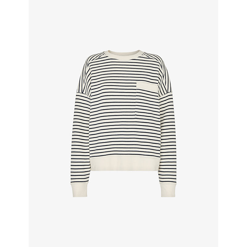 Womens Whistles Relaxed-fit stripe cotton sweatshirt