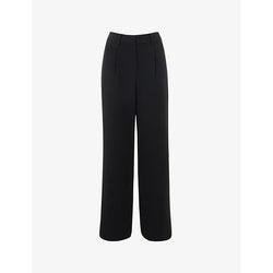 Womens Whistles Side-stripe high-rise crepe trousers