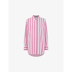 Womens Whistles Stripe-pattern oversized cotton shirt