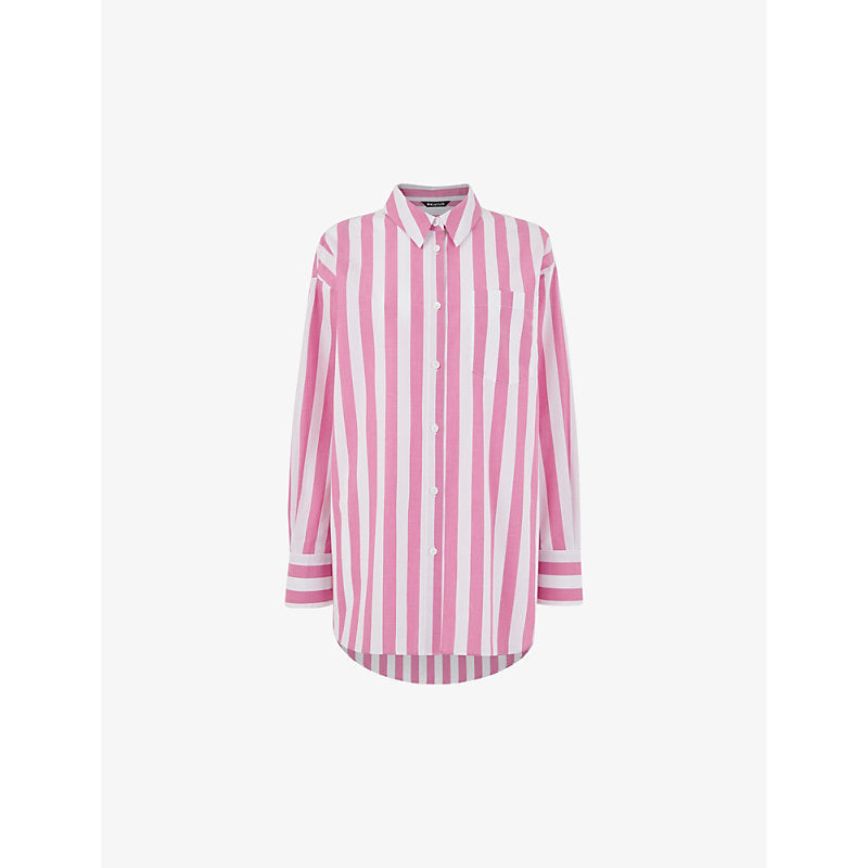 Womens Whistles Stripe-pattern oversized cotton shirt