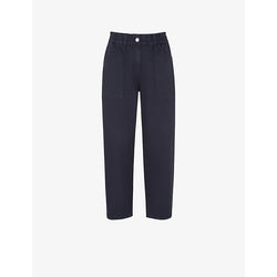 Womens Whistles Tessa cropped mid-rise cotton trousers