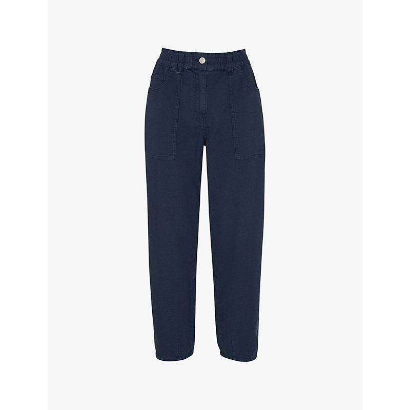 Womens Whistles Tessa cropped mid-rise organic-cotton trousers