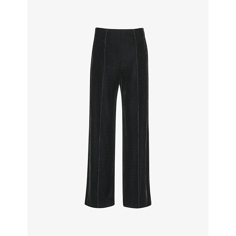 Womens Whistles Wide-leg mid-rise velvet trousers