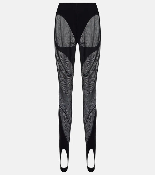 Wolford x Mugler Flock Shaping paneled stirrup leggings | LYBSTORE