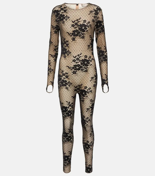 Wolford x N21 Pattie lace-paneled jumpsuit | LYBSTORE