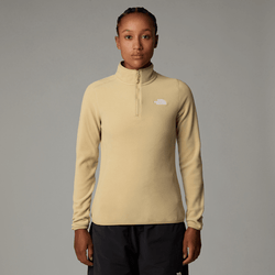 The North Face Women's 100 Glacier 1/4 Zip Fleece Khaki Stone