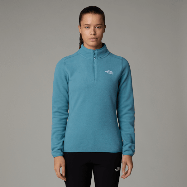 The North Face Women's 100 Glacier 1/4 Zip Fleece Algae Blue