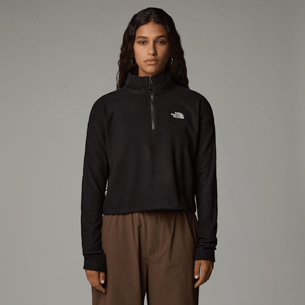 The North Face Women’s 100 Glacier Cropped 1/4 Zip Fleece Tnf Black-npf 