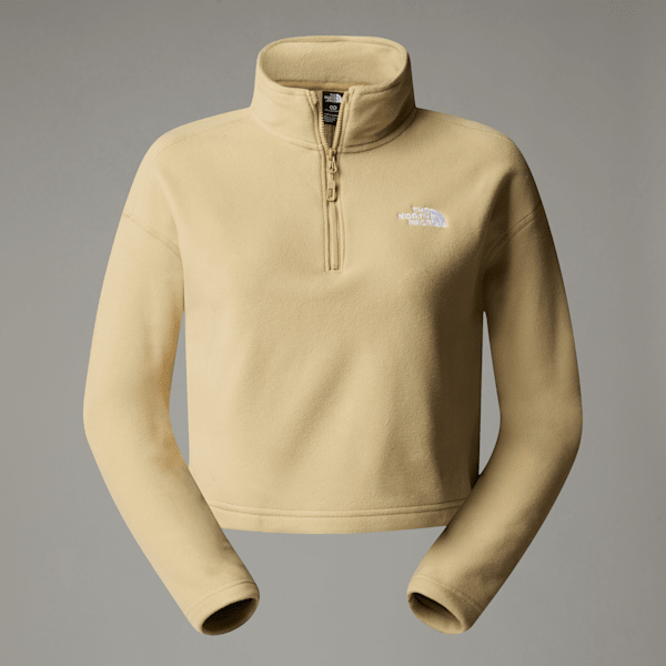 The North Face Women’s 100 Glacier Cropped 1/4 Zip Fleece Khaki Stone 