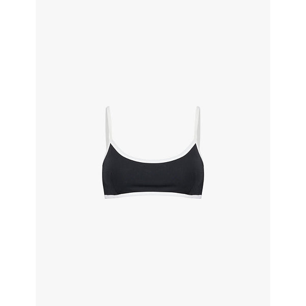 Womens Adanola Scoop-neck contrast-piping bikini top | LYBSTORE