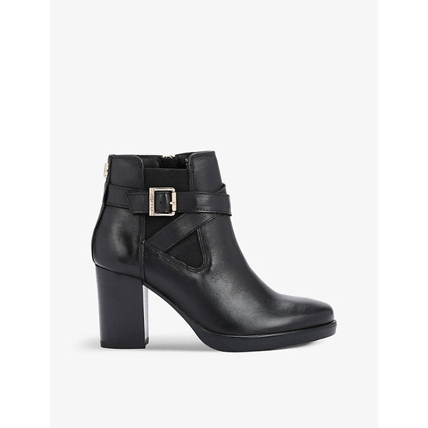 Womens Carvela Silver buckle-detail leather ankle boots | LYBSTORE