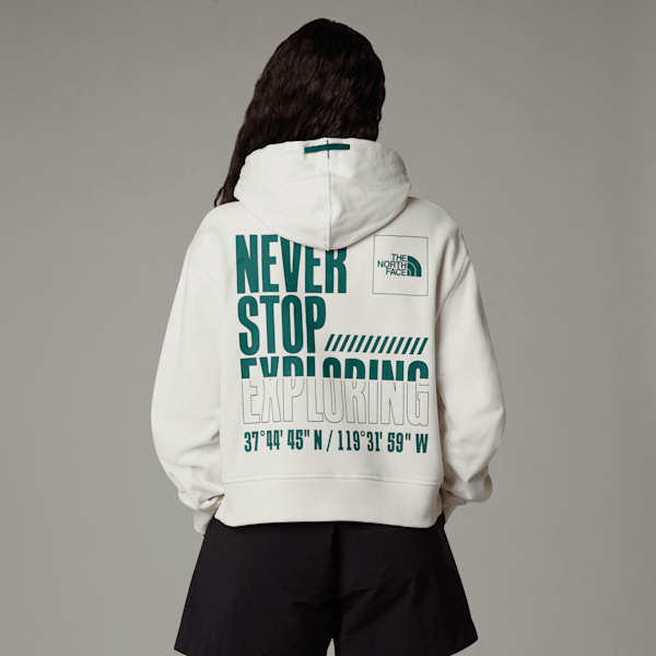 The North Face  Coordinates Cropped Hoodie White Dune