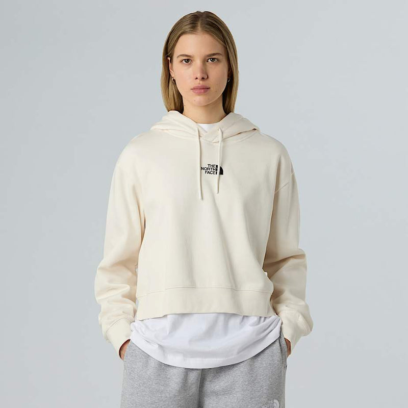 The North Face Essential Cropped Hoodie White Dune female
