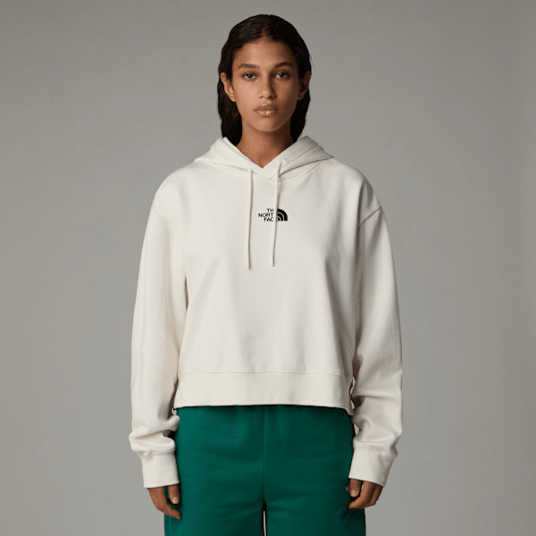 The North Face Essential Cropped Hoodie White Dune