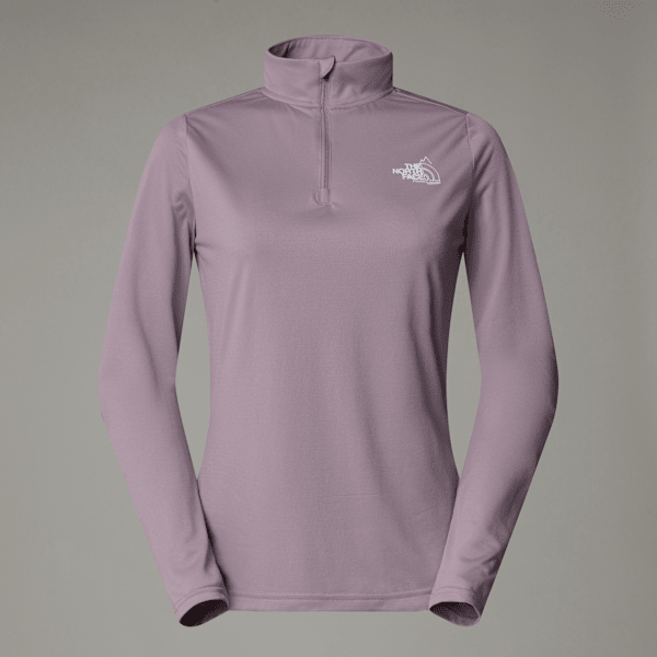 The North Face Women's Flex 1/4 Zip Graphic Long-sleeve Top Purple Chalk