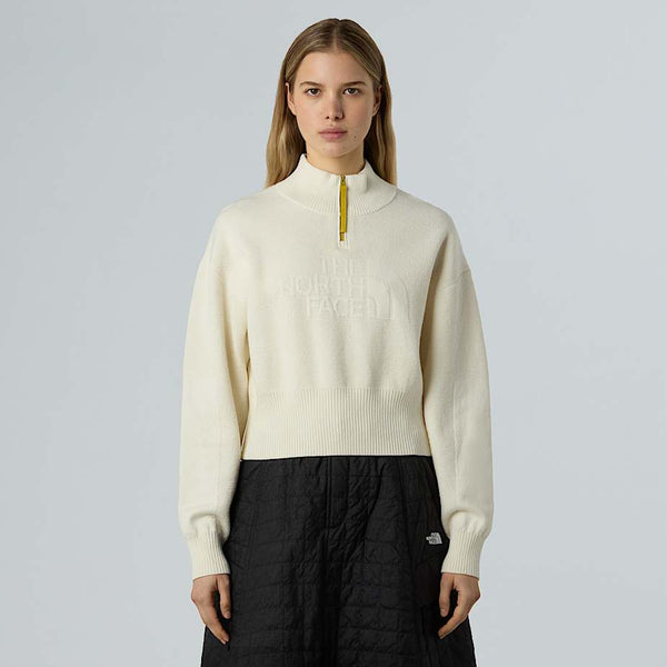 The North Face Half-zip Logo Sweatshirt White Dune female