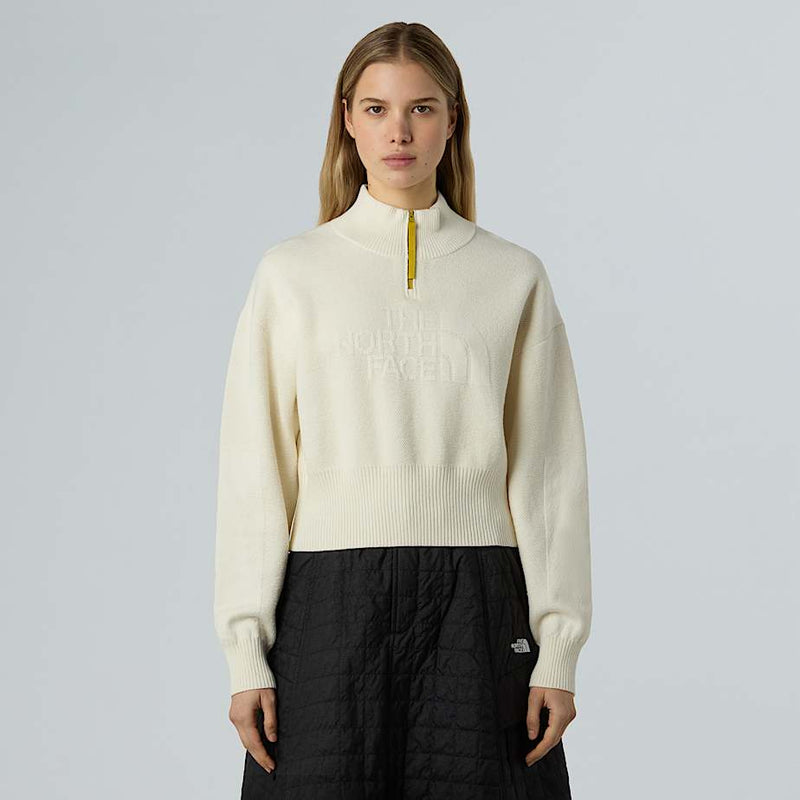 The North Face Half-zip Logo Sweatshirt White Dune female