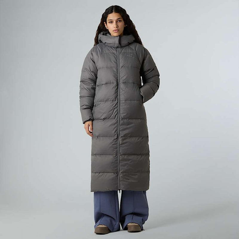 The North Face Hydrenalite City Long Down Hooded Parka Smoked Pearl female