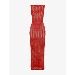 Womens Mistress Rocks Slim-fit pointelle-texture knitted maxi dress | LYBSTORE